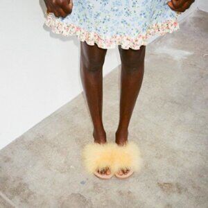 Brother Vellies Marabou Sandals Size 40/ US 10